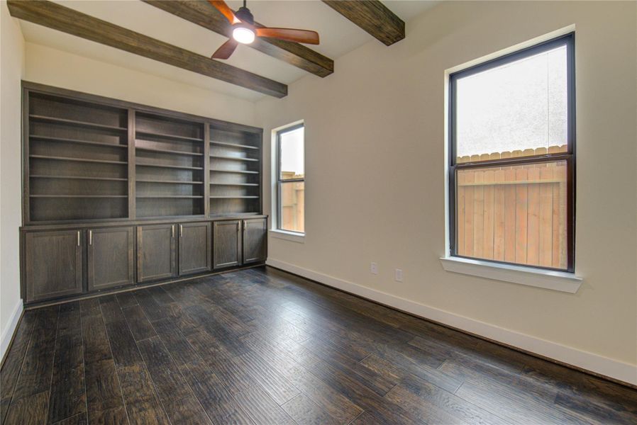 The beams really provide character to this office