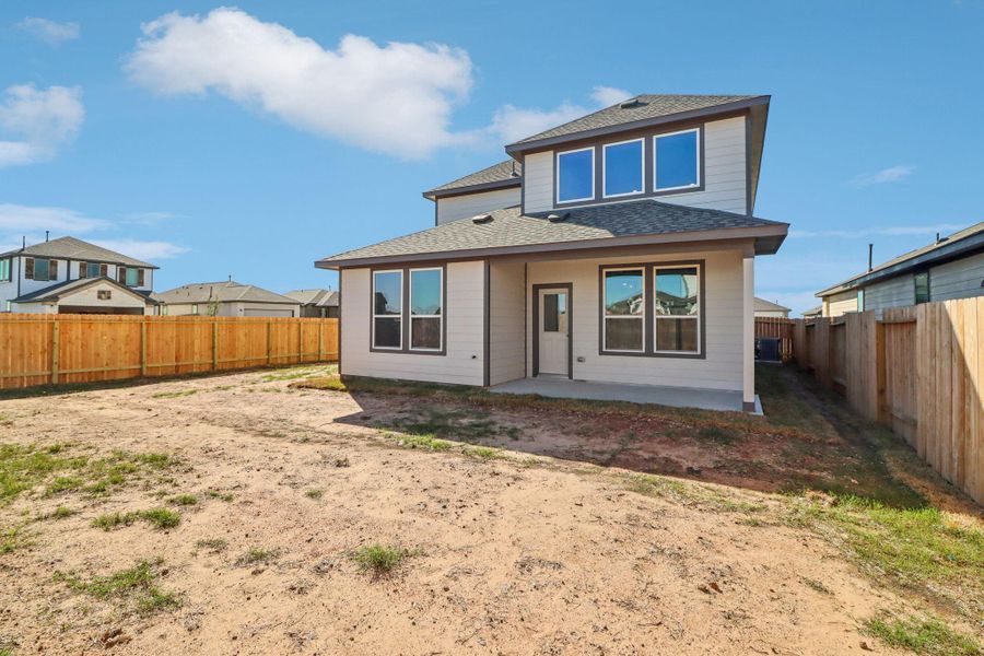 Exterior details and patio area of a home in Bluestem, Brookshire (Image 19).