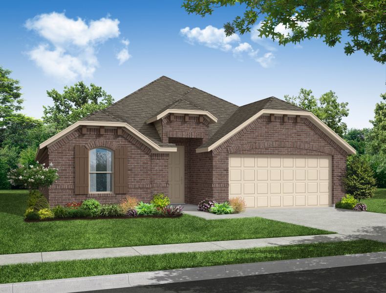 Representative exterior photo of a completed home built from the Chester by Impression Homes in Mercer Meadows, Royse City, TX (Image 6). Representative exterior photo of a completed home built from the Chester by Impression Homes in Mercer Meadows, Royse City, TX (Image 6).