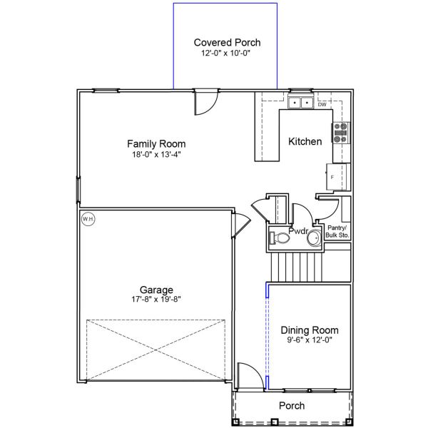 2D floor plan layout of this home in Six Oaks, Summerville, SC (Image 2).