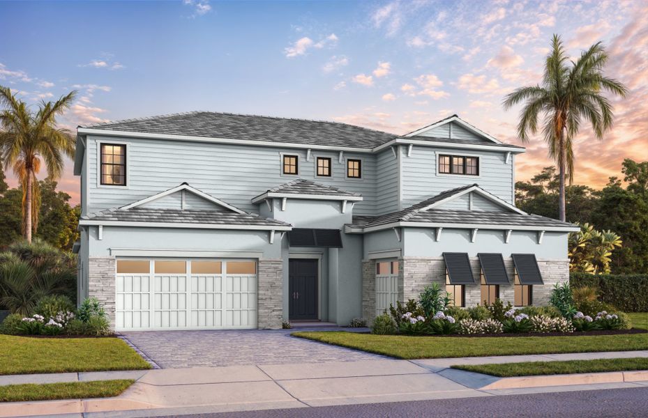 Front exterior of a home in the Amara community, located in Lake Worth, FL (Image 1).