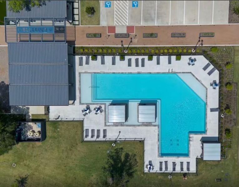 overhead view of community pool.
