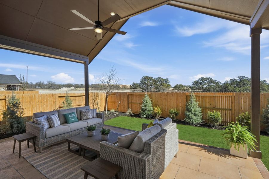 Exterior details and patio area of a home in Prominence, San Antonio (Image 30).