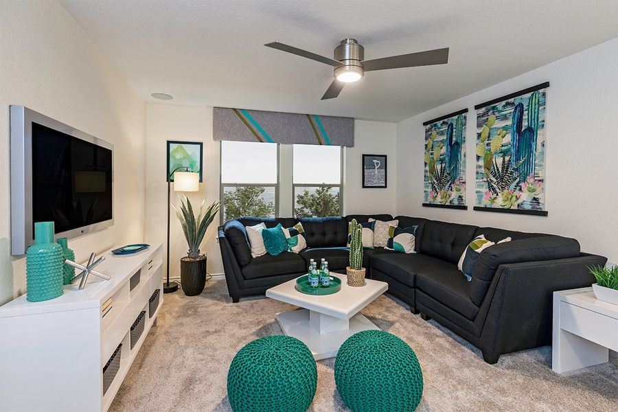 Representative furnished interior of a home built from the 2088 by KB Home in Punta Verde, Converse (Image 6). Representative furnished interior of a home built from the 2088 by KB Home in Punta Verde, Converse (Image 6).
