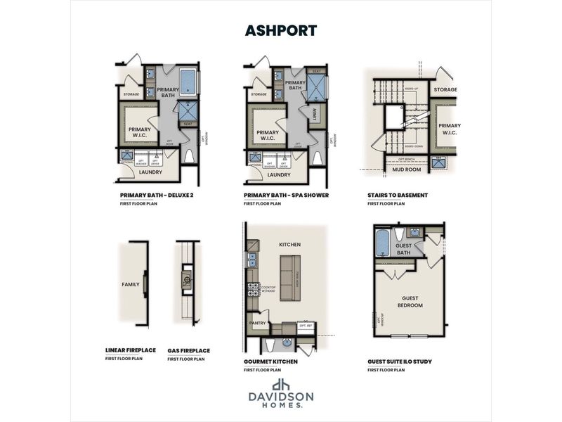 2D floor plan layout for the The Ashport G by Davidson Homes LLC in Sage on North Main, Wake Forest, NC (Image 5).