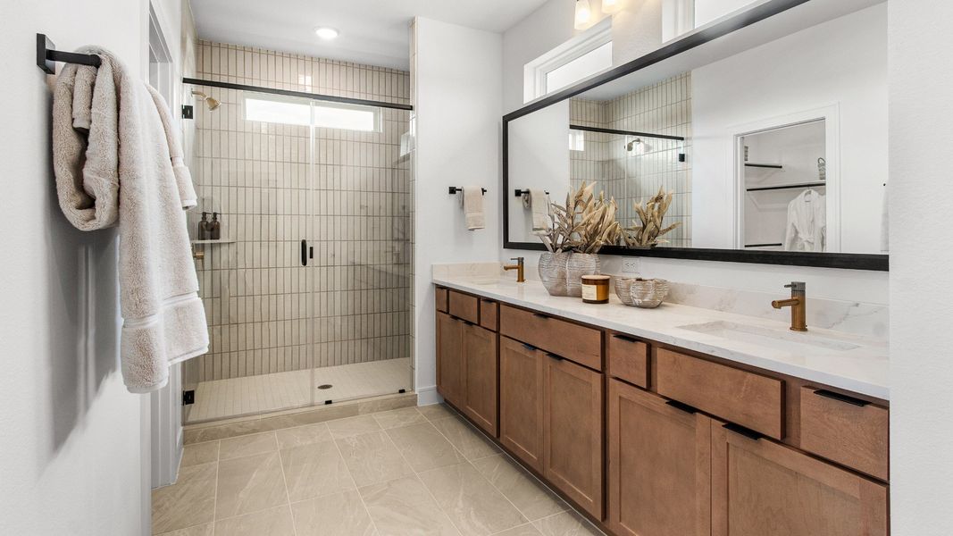 Furnished interior view inside a new home in Easthaven at Bridgeland Central, Cypress (Image 17).