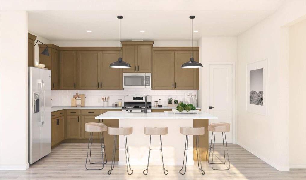 Gourmet island kitchen (*Artist rendering used for illustration purposes only.)