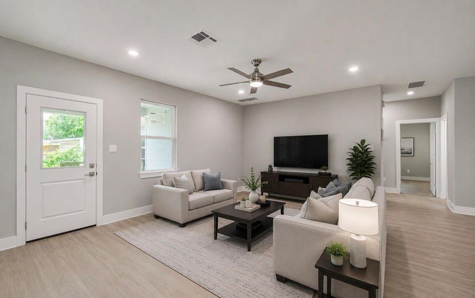 virtually staged living room