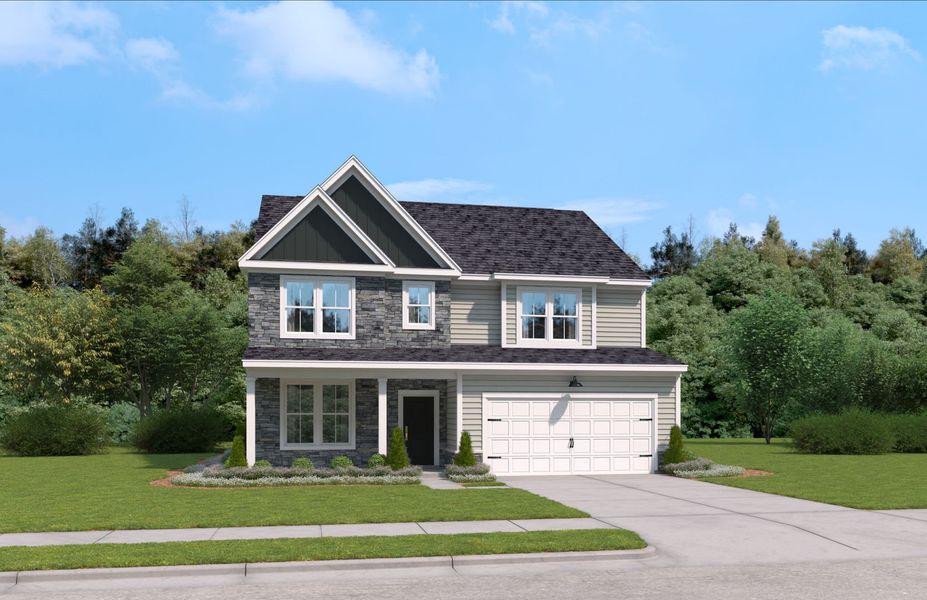 Representative exterior photo of a completed home built from the The Olivia by Stanley Martin Homes in Glenhurst, Matthews, NC (Image 2).