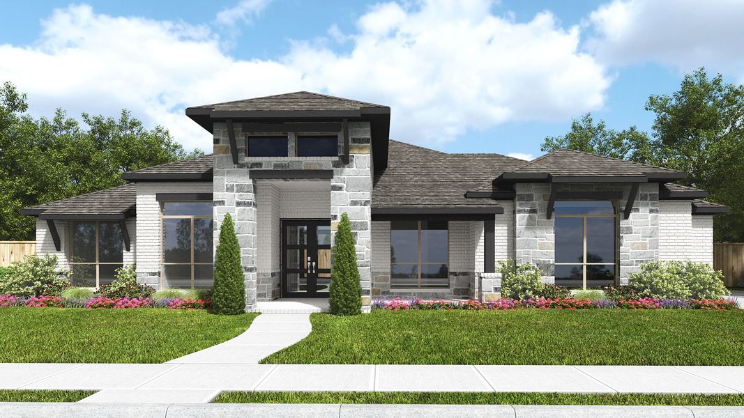 Representative exterior photo of a completed home built from the 3365A by Perry Homes in Thornebrook, Bulverde, TX (Image 5).