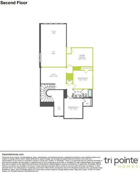 2D floor plan layout of this home in Woodson’s Reserve, Spring, TX (Image 3).