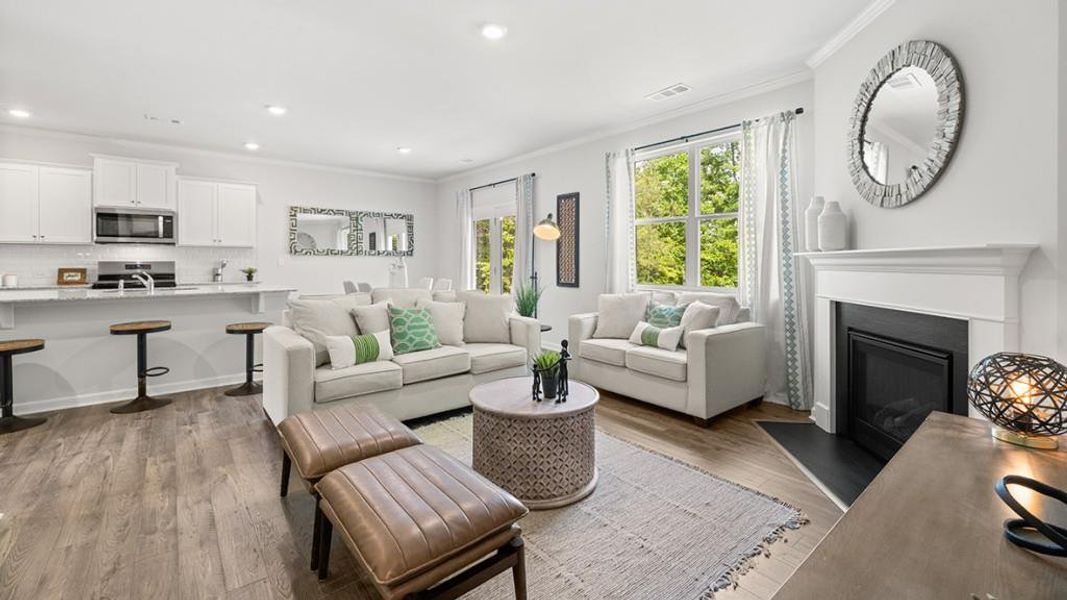 Furnished interior view inside a new home in Parkside at Carter Grove, Cartersville (Image 4). Furnished interior view inside a new home in Parkside at Carter Grove, Cartersville (Image 4).