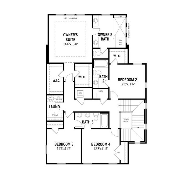 2D floor plan layout for the Santa Rosa by Mattamy Homes in Celebration - Island Village, Celebration, FL (Image 3).