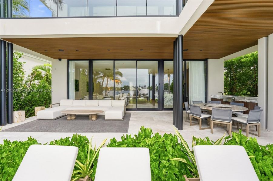 Exterior details and patio area of a home in , Miami Beach (Image 23). Exterior details and patio area of a home in , Miami Beach (Image 23).