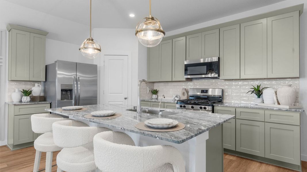 Furnished interior view inside a new home in Caldwell Crossing, Iowa Colony (Image 3).