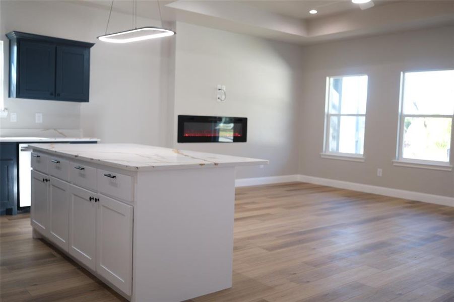 View from kitchen to living room View from kitchen to living room