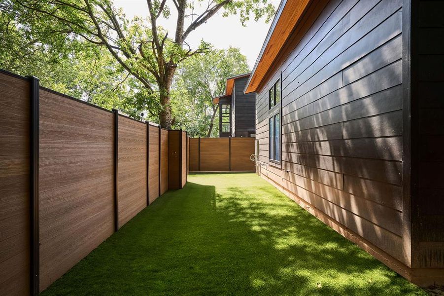 Enhanced Side Yard - Artificial Turf Will be Installed