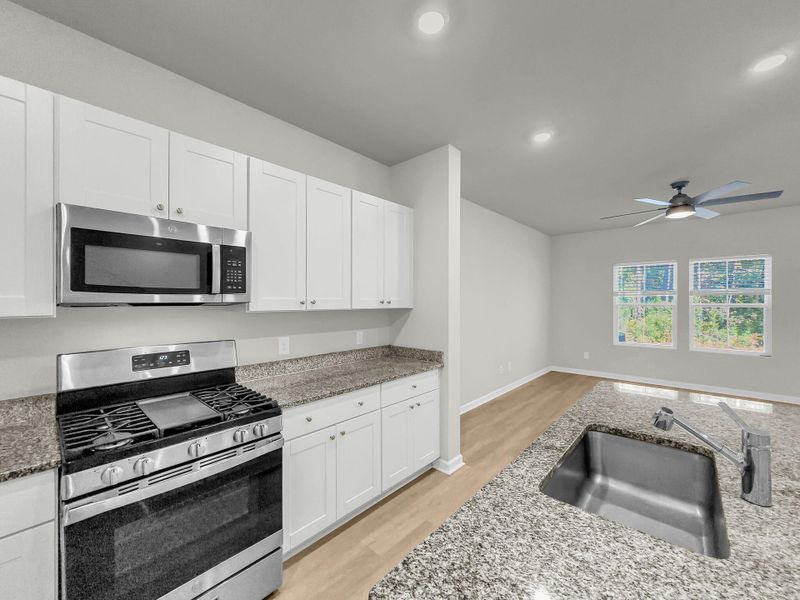 Furnished interior view inside a new home in Willow Bend Townhomes, North Charleston (Image 3). Furnished interior view inside a new home in Willow Bend Townhomes, North Charleston (Image 3).