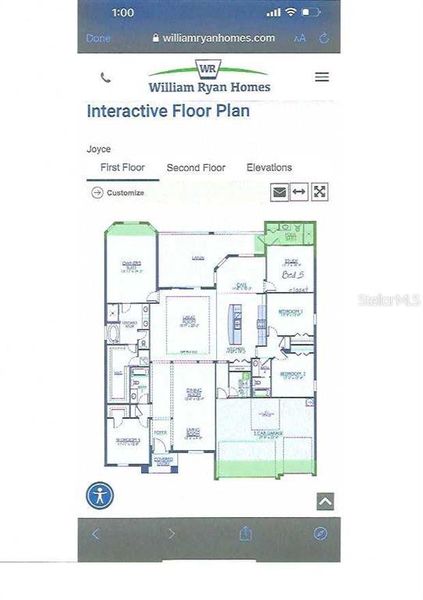 2D floor plan layout of this home in Whiting Estates, Spring Hill, FL (Image 5).