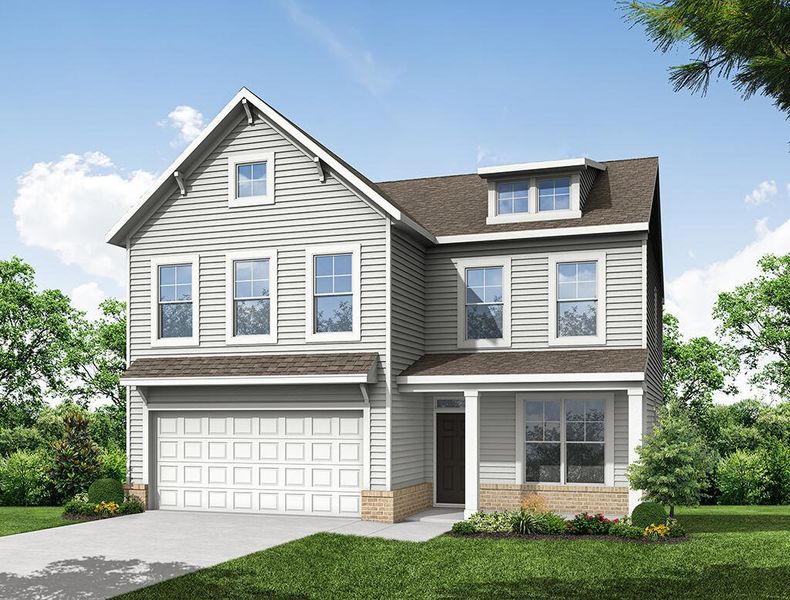 Representative exterior photo of a completed home built from the Drexel by Eastwood Homes in Magnolia Glen Estates, Mebane, NC (Image 1).