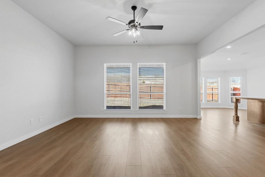 Representative unfurnished interior of a home built from the Iverson I by Cheldan Homes in Terra Vista, Springtown (Image 64). Representative unfurnished interior of a home built from the Iverson I by Cheldan Homes in Terra Vista, Springtown (Image 64).