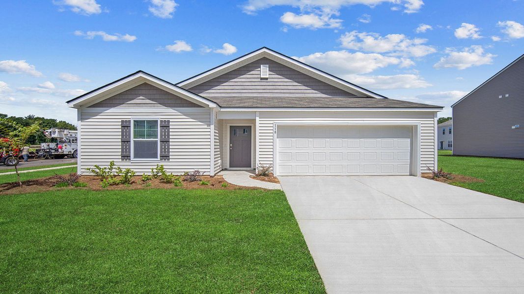 Representative exterior photo of a completed home built from the Kerry by D.R. Horton in The Lakes at North Glynn, Brunswick, GA (Image 1). Representative exterior photo of a completed home built from the Kerry by D.R. Horton in The Lakes at North Glynn, Brunswick, GA (Image 1).