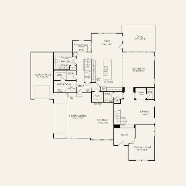 2D floor plan layout for the Fearington by John Wieland in Blume Estates, Harrisburg, NC (Image 4). 2D floor plan layout for the Fearington by John Wieland in Blume Estates, Harrisburg, NC (Image 4).