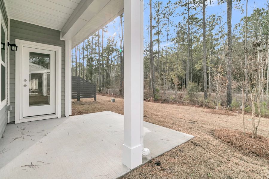 Exterior details and patio area of a home in Hammock Walk at Nexton, Summerville (Image 18).