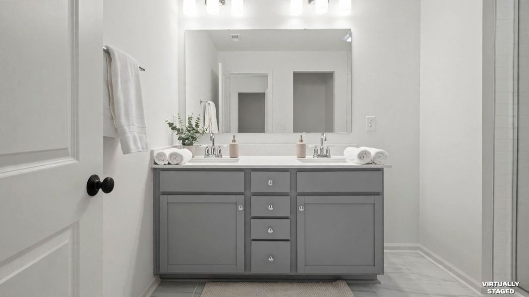 Furnished interior view inside a new home in The Ridge Townhomes, Monroe (Image 9). Furnished interior view inside a new home in The Ridge Townhomes, Monroe (Image 9).