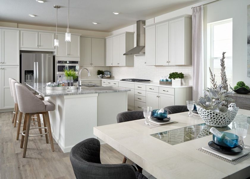 Furnished interior view inside a new home in Prelude at The Aurora Highlands, Aurora (Image 7). Furnished interior view inside a new home in Prelude at The Aurora Highlands, Aurora (Image 7).