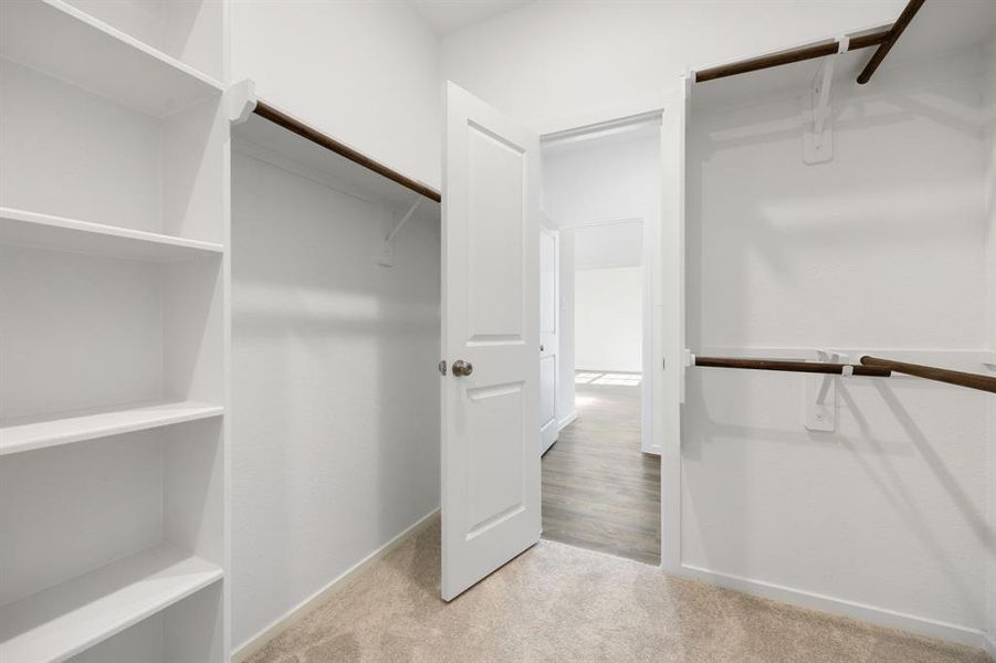 An expansive walk-in closet