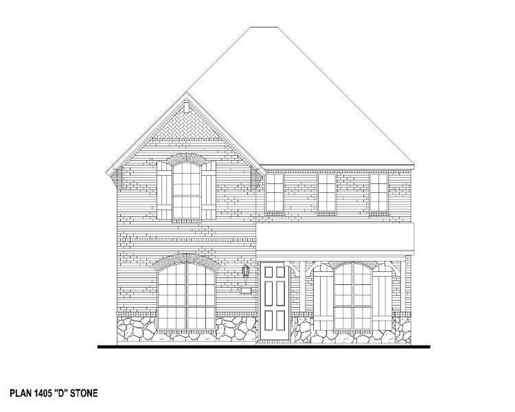 Plan 1405 Elevation D w/ Stone