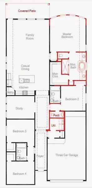 2D floor plan layout of this home in Two Step Farm, Montgomery, TX (Image 3).