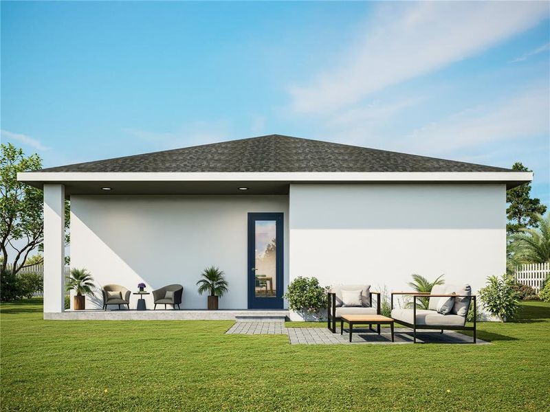 Exterior details and patio area of a home in , Tampa (Image 4). Exterior details and patio area of a home in , Tampa (Image 4).