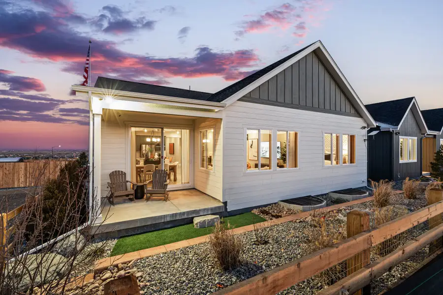 Exterior details and patio area of a home in Trailstone, Arvada (Image 26).