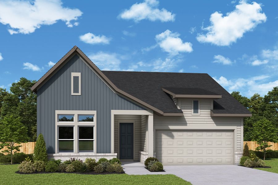 Representative exterior photo of a completed home built from the The Magnolia by David Weekley Homes in Crighton Cove - Signature Series, Conroe, TX (Image 12).