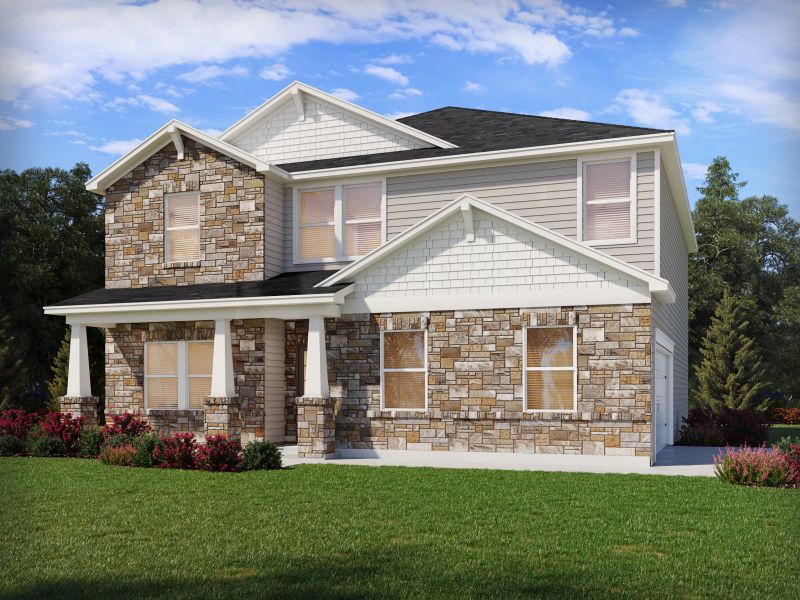 Representative exterior photo of a completed home built from the Chatham Basement by Meritage Homes in River Pointe, Monroe, GA (Image 19).