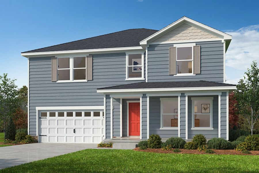 Representative exterior photo of a completed home built from the 2539 by KB Home in Gatsby Station, Raleigh, NC (Image 6).