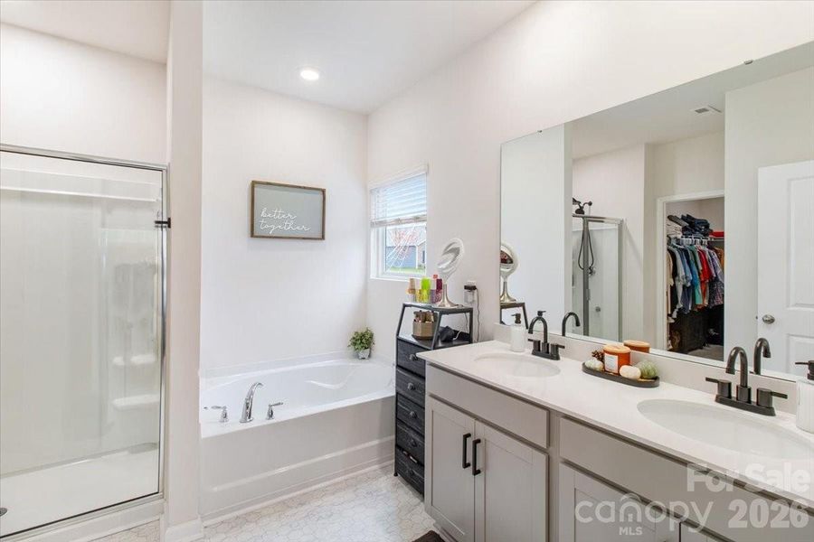 Primary bath with shower and soaking tub Primary bath with shower and soaking tub