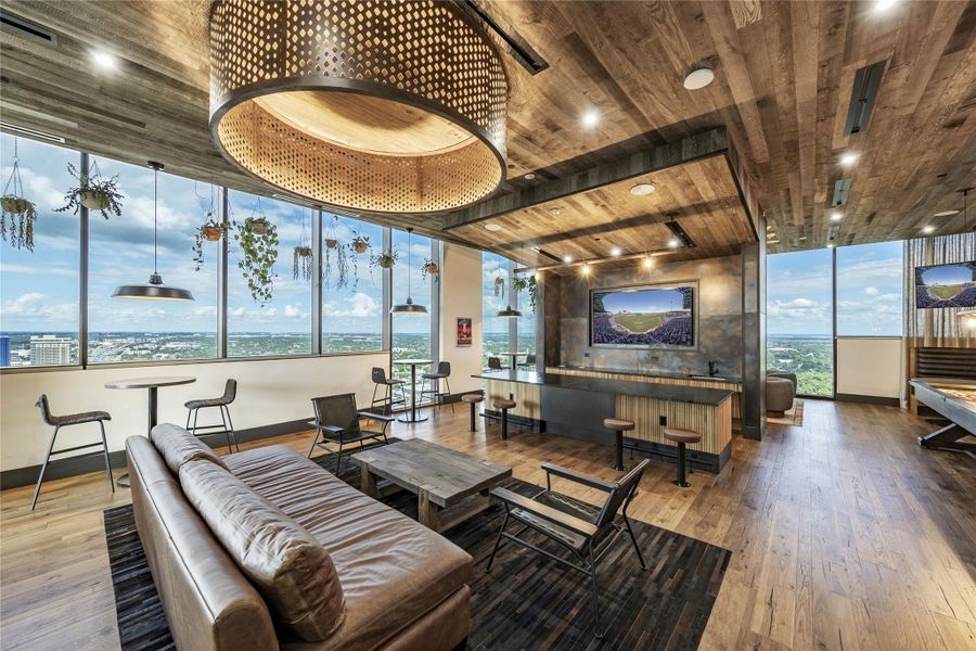 The 41st floor lounge provides owners a place for relaxation or entertainment - whichever is desired in the moment.