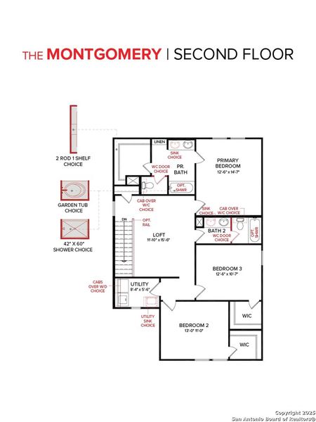 2D floor plan layout of this home in Fairway Crossing 40s, San Antonio, TX (Image 2).