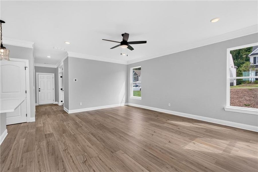 Spacious, unfurnished interior of a new home in Villas at Dawsonville, Dawsonville (Image 42). Spacious, unfurnished interior of a new home in Villas at Dawsonville, Dawsonville (Image 42).