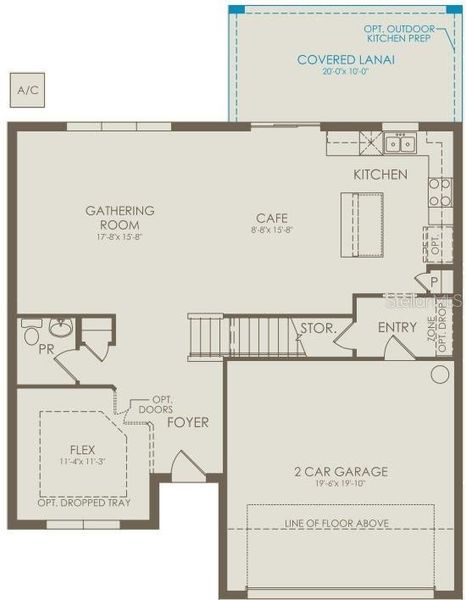 2D floor plan layout of this home in Waterstone at Halifax Plantation, Ormond Beach, FL (Image 3).