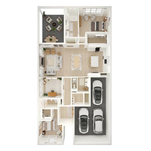 2D floor plan layout for the Taylor by K. Hovnanian® Homes in K. Hovnanian's® Four Seasons at Lakes of Cane Bay, Summerville, SC (Image 4).