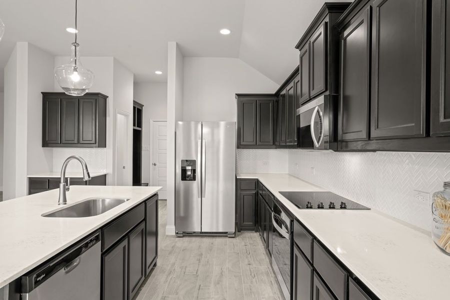 Representative exterior photo of a completed home built from the Balmoral by Impression Homes in Timberbrook, Justin, TX (Image 4).