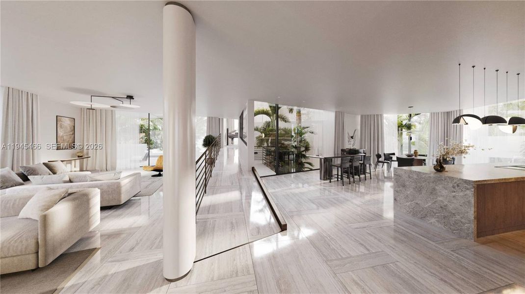 Furnished interior view inside a new home in , Miami (Image 7).
