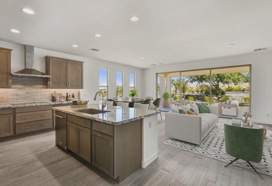 Virtually Staged Trilogy Wickenburg Ranch Acacia HS 1309 Kitchen Great Room - 5 of 24