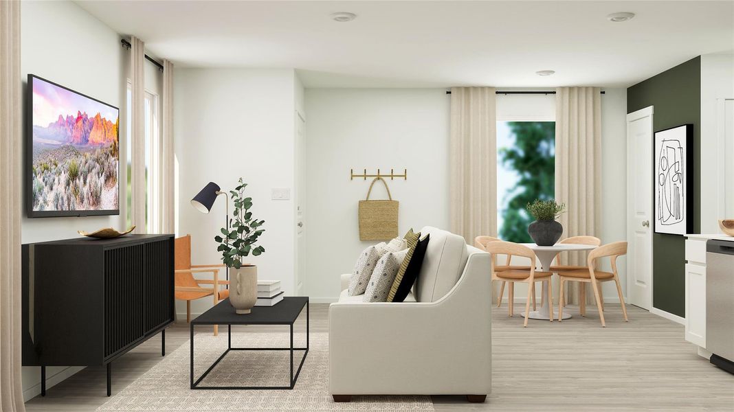 Furnished interior view inside a new home in Santa Fe Village, Cleveland (Image 3). Furnished interior view inside a new home in Santa Fe Village, Cleveland (Image 3).