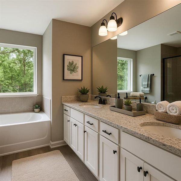 Furnished interior view inside a new home in The Hills at Cedar Creek, Winder (Image 13).