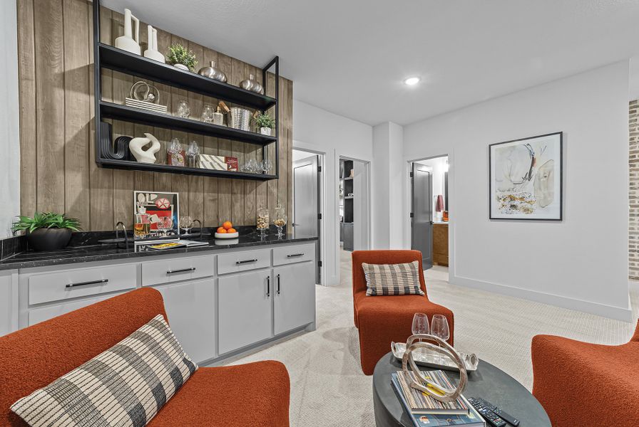 Representative furnished interior of a home built from the The Bryton by David Weekley Homes in Hillside at Las Colinas, Irving (Image 5). Representative furnished interior of a home built from the The Bryton by David Weekley Homes in Hillside at Las Colinas, Irving (Image 5).